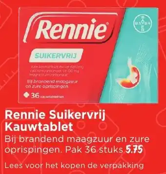 Vomar Voordeelmarkt Rennie Suikervrij Kauwtabletó aanbieding