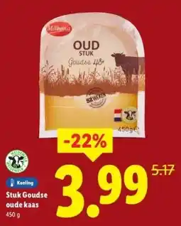 Lidl Koeling Stuk Goudse oude kaas aanbieding