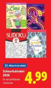Lidl Scheurkalender 2026 aanbieding