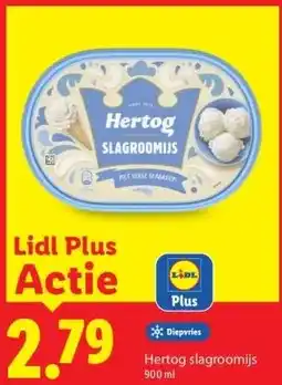 Lidl Hertog slagroomijs aanbieding