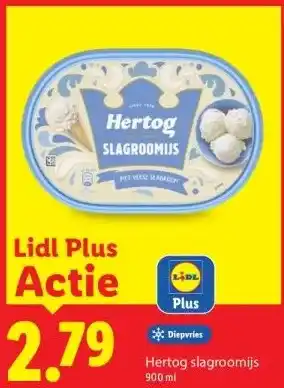 Lidl Hertog slagroomijs aanbieding