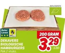 Dekamarkt DEKAVERS BIOLOGISCHE HAMBURGERS aanbieding