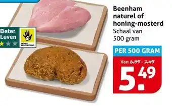 Hoogvliet Beenham naturel of honing-mosterd aanbieding