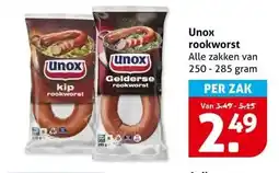Hoogvliet Unox rookworst aanbieding