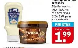 Hoogvliet Heinz mayonaise, ketchup en Wijko satésaus aanbieding