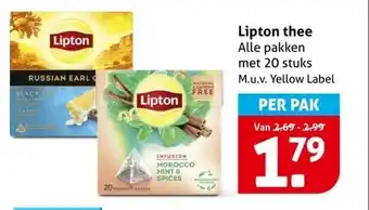 Hoogvliet Lipton thee aanbieding
