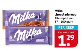 Hoogvliet Milka chocoladereep aanbieding