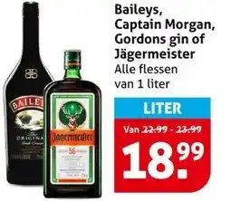Hoogvliet Baileys, Captain Morgan, Gordons gin of Jägermeister aanbieding