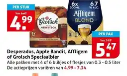 Hoogvliet Desperados, Apple Bandit, Affligem of Grolsch Speciaalbier aanbieding