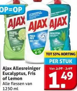 Hoogvliet Ajax Allesreiniger Eucalyptus, Fris of Lemon aanbieding