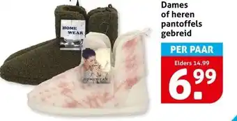 Hoogvliet Dames of heren pantoffels gebreid aanbieding