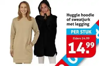 Hoogvliet Huggle hoodie of sweatjurk met legging aanbieding