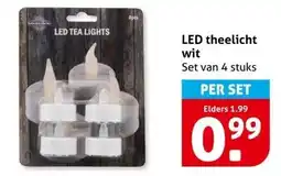 Hoogvliet LED theelicht wit aanbieding
