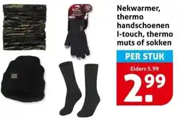 Hoogvliet Nekwarmer, thermo handschoenen I-touch, thermo muts of sokken aanbieding