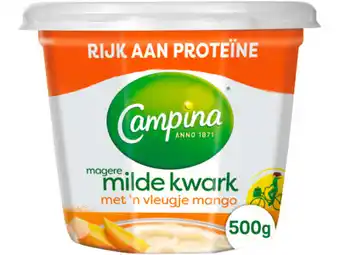 Hoogvliet Campina magere kwark met een vleugje mango aanbieding