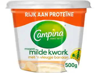 Hoogvliet Campina Magere kwark yoghurt banaan aanbieding