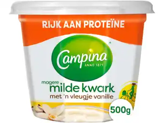 Hoogvliet Campina magere kwark met een vleugje vanille aanbieding