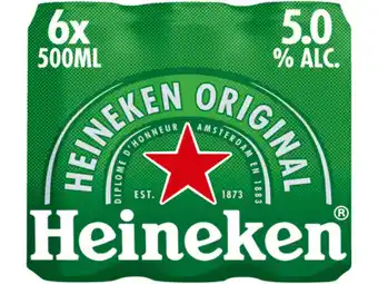 Hoogvliet Heineken Premium Pilsener Bier Blik 6-pack aanbieding