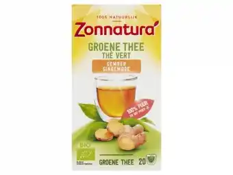 Hoogvliet Zonnatura Groene thee gember aanbieding