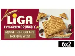 Hoogvliet Liga Evergreen crunchy chocolade aanbieding