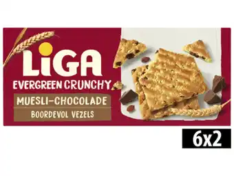 Hoogvliet Liga Evergreen crunchy chocolade aanbieding