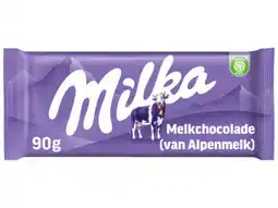 Hoogvliet Milka Chocoladereep alpenmelk aanbieding