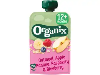 Hoogvliet Organix Knijpfruit Haver, Appel, Banaan, Aardbei, Bosbes 12mnd aanbieding