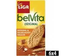Hoogvliet Liga BelVita koekjes honing en hazelnoot aanbieding