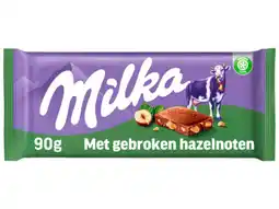 Hoogvliet Milka Chocoladereep gebroken hazelnoten aanbieding