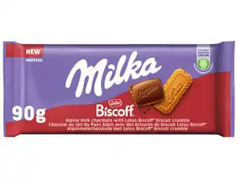 Hoogvliet Milka Chocoladereep biscoff aanbieding