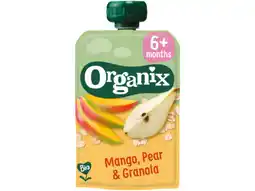 Hoogvliet Organix Knijpfruit Mango, peer & granola 6mnd aanbieding