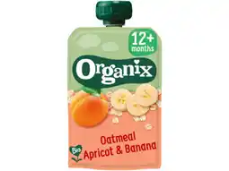 Hoogvliet Organix Knijpfruit Havermout, abrikoos & banaan 12mnd aanbieding