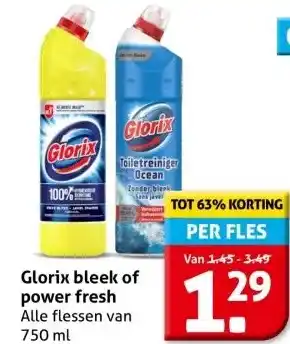 Hoogvliet Glorix bleek of power fresh aanbieding