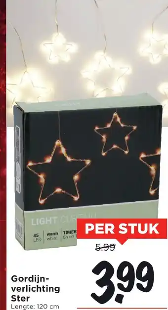 Vomar Voordeelmarkt Gordijn verlichting Ster aanbieding
