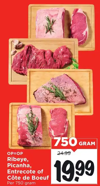 Vomar Voordeelmarkt Ribeye, Picanha, Entrecote of Côte de Boeuf aanbieding