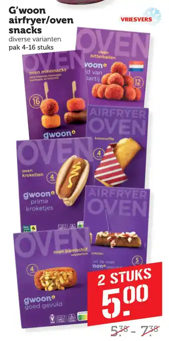 Coop G'woon airfryer/oven snacks aanbieding