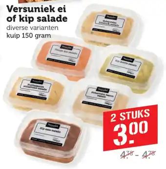Coop Versuniek ei of kip salade aanbieding