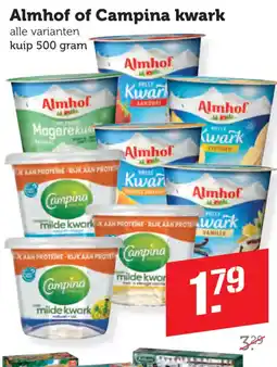 Coop Almhof of Campina kwark aanbieding
