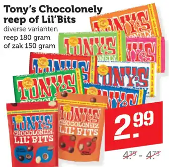 Coop Tony's Chocolonely reep of Lil'Bits aanbieding