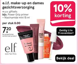 Etos e.l.f. make-up en dames gezichtsverzorging aanbieding