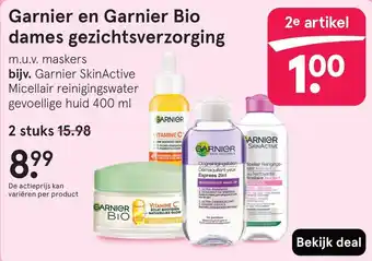Etos Garnier en Garnier Bio dames gezichtsverzorging aanbieding
