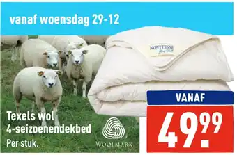 ALDI Texels wol 4-seizoenendekbed aanbieding