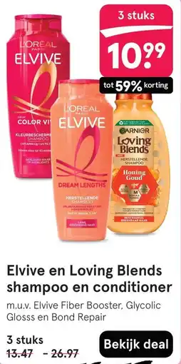 Etos Elvive en Loving Blends shampoo en conditioner aanbieding