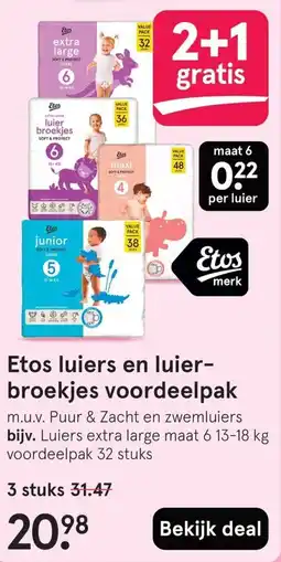 Etos Etos luiers en luier broekjes voordeelpak aanbieding