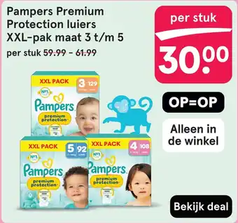 Etos Pampers Premium Protection luiers XXL-pak maat 3 t/m 5 aanbieding