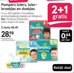 Etos Pampers luiers, luier broekjes en doekjes aanbieding