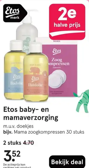 Etos Etos baby en mamaverzorging aanbieding