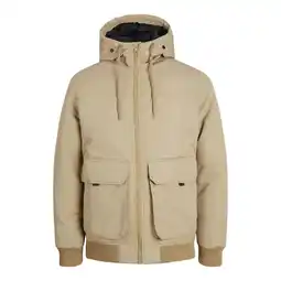 ANWB Jack & Jones Heren Construct Bomber Jacket Beige aanbieding
