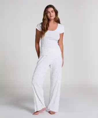 Hunkemoller Hunkemöller Pyjamaset Rib Blauw aanbieding