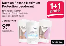 Etos Dove en Rexona Maximum Protection deodorant aanbieding